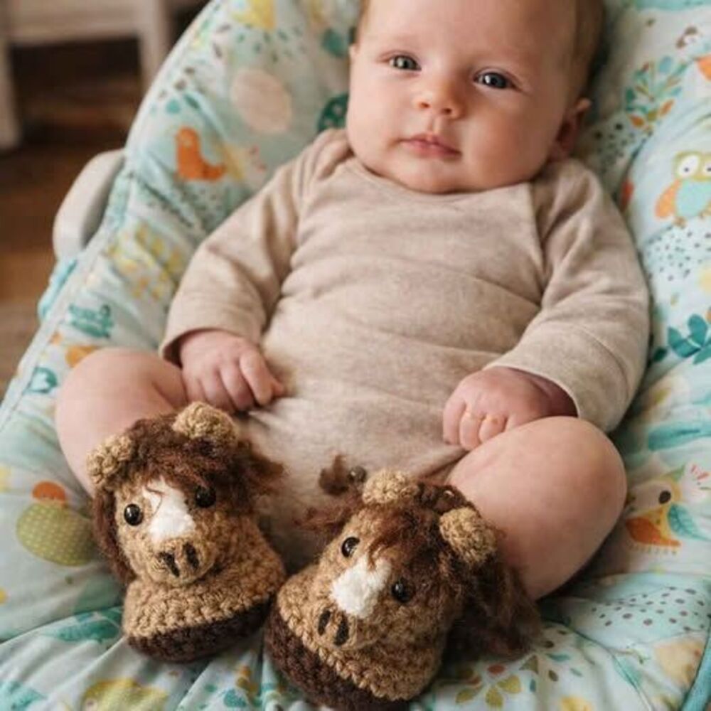 Little Stable Pony Booties 
Sz 0-3 months